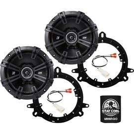 KICKER Speakers 6.5 inch for Subaru Ascent 2019-2024 Upgrade Kit - Pair of DS Series with Adapters and Harness, Coaxial 6 1/2 Car Audio Rear Door Speaker DSC6504, 43DSC6504