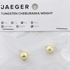 Jaeger Fishing Tungsten-Gewichte für Softbaits zum Barschangeln Tungsten Cheburashka Sinker Goldfarben, Gewicht/Inhalt:8g / 2 Stück