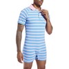 Landofgenie Onesie Pyjamas Men's Short Sleeve Cotton Romper One Piece