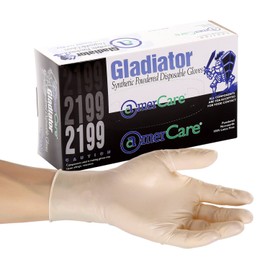 AmerCare Gladiator Synthetic Gloves, Lightly Powdered, Large, Case of 1000