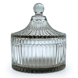 YILUSHENGHUA Colorful Glass Jar With Lid Candy Cookie Jars Jewelry Box Buffet Biscuit Containers Food Storage Decorative(Tawny)