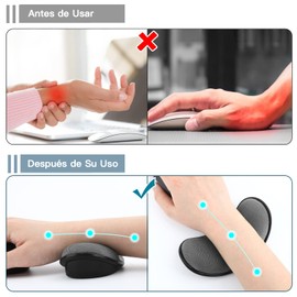 Reposa Muñecas, Reposa Muñecas Mouse y Teclado, Almohadilla de Apoyo para la Muñeca para Trabajo de Oficina, Soporte Ergonómico, Antideslizante, Cómodo, Alivia la Presión de la Muñeca en el Teclado y el Mouse (Gris)