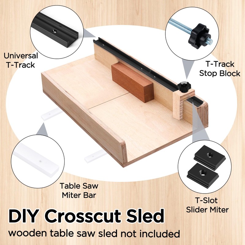 26Pcs Table Saw Crosscut Sled Kit, Table Saw Sled Set