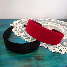 Women's Winter Velvet Wide Headband - Simple & Thick Daily Hairband Velour Headband Black/One Size