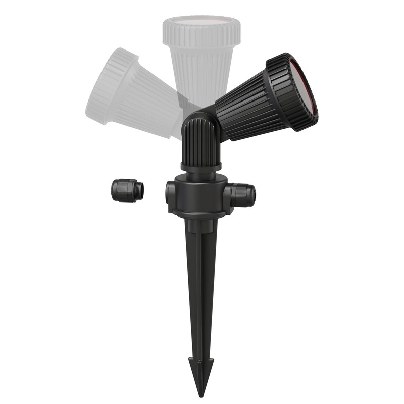 ledscom.de PIRK Outdoor Garden Spotlight with Ground Spike IP44 Black