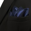 S&W SHLAX&WING Solid Navy Blue Pocket Square for Men New