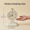 Vintage 10-Inch Cream White Table Clock with Bird Sculpture, Rustic