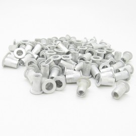 M4 4mm Flat Head Aluminum Rivet Nut Blind Insert Nut Pack of 100