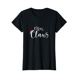 Christmas Couple Mrs & Mr Claus Costume Santa Hat Xmas Gift T-Shirt