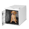 Sweet Jojo Designs White and Grey Stripe Dog Crate Cover