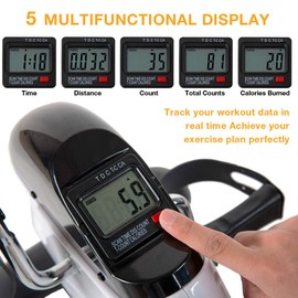 GOREDI Pedal Exerciser Under Desk Bike – Portable Mini Exercise Peddler for Arm and Legs Workout, Stationary Cycle for Home & Office.