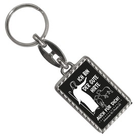 speecheese Johannes 10 Psalm 23 Keyring with Border with Saying Ich bin der gute Hirte auch für dich 10 Jesus Schäfer Christian Religious Sheep Sheep Herd, black