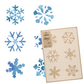 NAKLEO Christmas Artificial Snow Window Decoration Large Reusable Plastic Stencil - 43x64cm / 17" x 25" - Snowflake Winter Snow - Fake Spray Big Xmas Holiday Template Painting