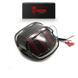 MZS LED Motorcycle Tail Light, Touring Rear Turn Signal Brake Light Integrated Taillight Low Profile Clear Compatible with Sportster Softail Dyna Road King Electra Glide Street Bob Fatboy Super