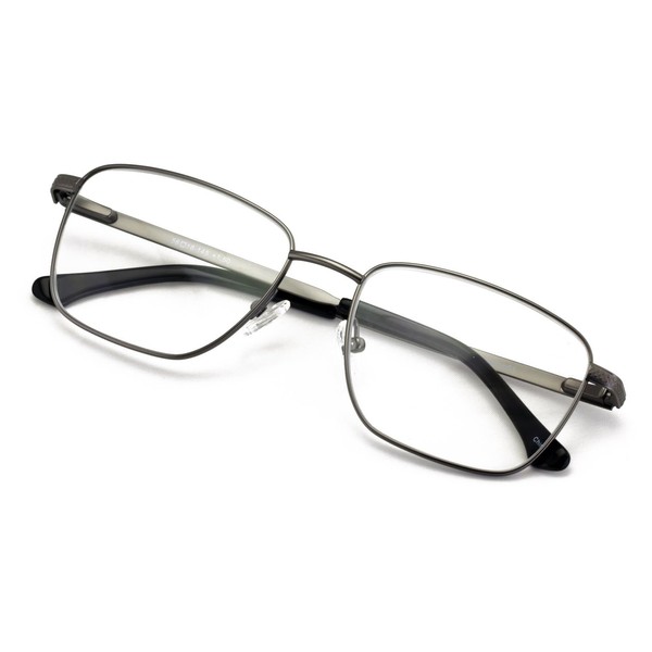 V.W.E. Men Full Titanium Large Wide Reading Glasses - Clear