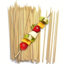 Palitos de Bambú para Brochetas, 30cm, 100 Piezas, para Barbacoa, Kebab, Malvavisco, Manualidades