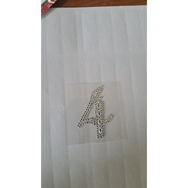 Craftbuddy US 2pcs Number 4" Self Adhesive Clear Rhinestone Crystal Number Gems, DIY