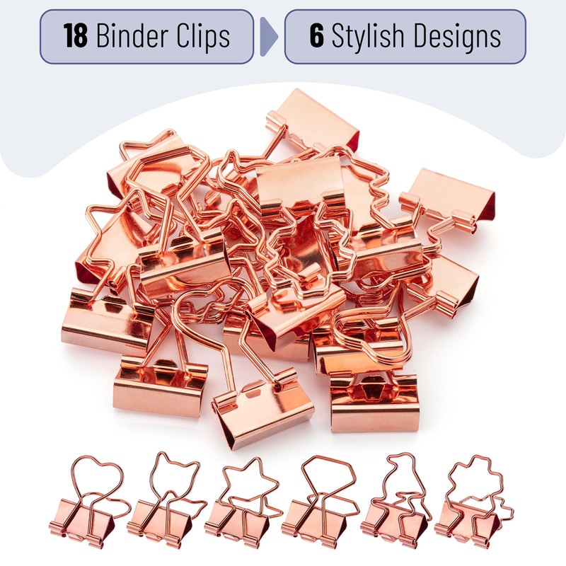 Mr. Pen- Cute Metal Binder Clips, 18 pcs, 0.75", Small
