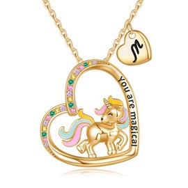 Unicorn Gifts for Girls - Heart Unicorn Necklace for Girls Little Girls Jewelry Unicorn Necklace for Girls Gifts Trendy Stuff Kids Jewelry for Girls Teenager Girls Gifts Necklace for Teen Girls Gifts
