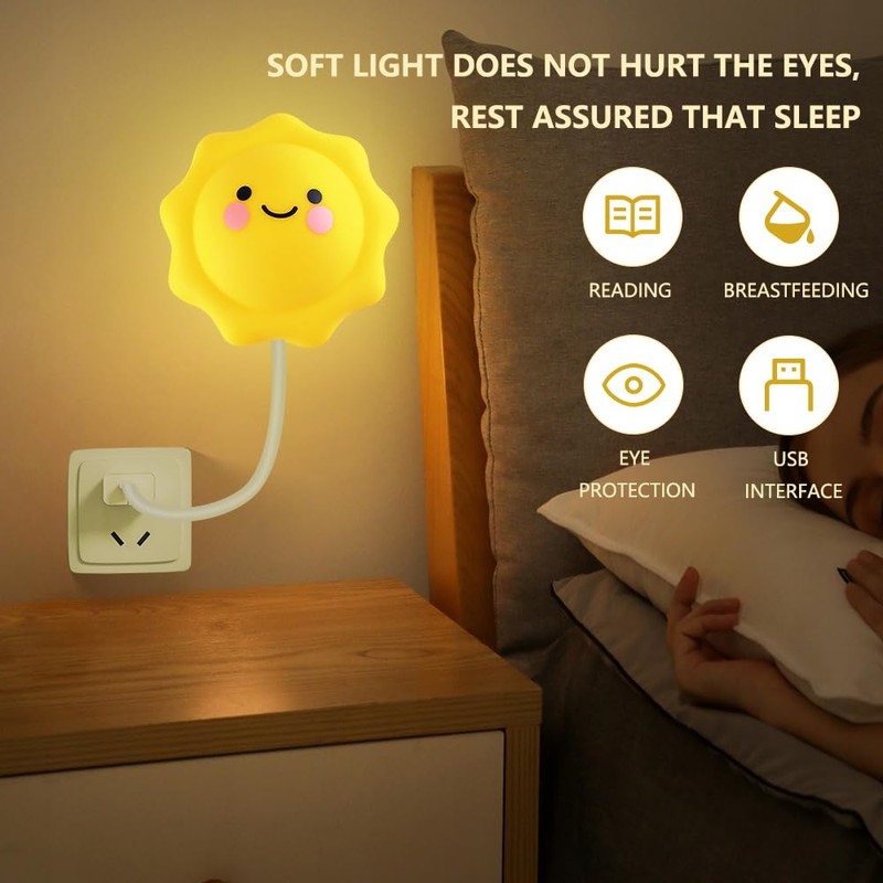 Lunriwis Children's Night Light Sun Night Light Baby LED Light,