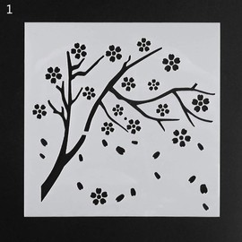 Lottoy layering DIY hollow design PET plastic stencil, perfect for textile design, wall design, window, paper, scrapbooking, children's crafts, 14 x 13 cm, 5.51 x 5.12 in.