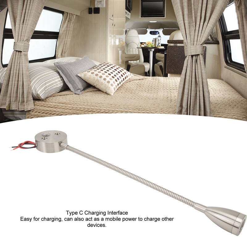 RV Reading Light LED Adjustable Brightness Touch Control Bedside Spotlight