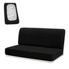 JOYINGLE RV Jackknife Sofa Couch Covers, 2-Piece Set (Black)