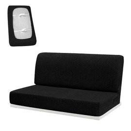 JOYINGLE RV Jackknife Sofa Couch Covers, 2-Piece Set (Black)