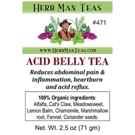 HERB MAN TEAS No more ACIDITY TEA - Reduces stomach inflammation, heartburn , GERD & acidity