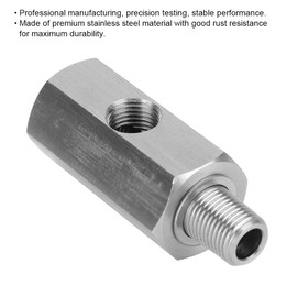 Oil Pressure Sensor T-Piece to NPT Adapter Turbo Supply Cable Stainless Steel M10 1.5 Thread 1/8 Inch NPT Female Thread