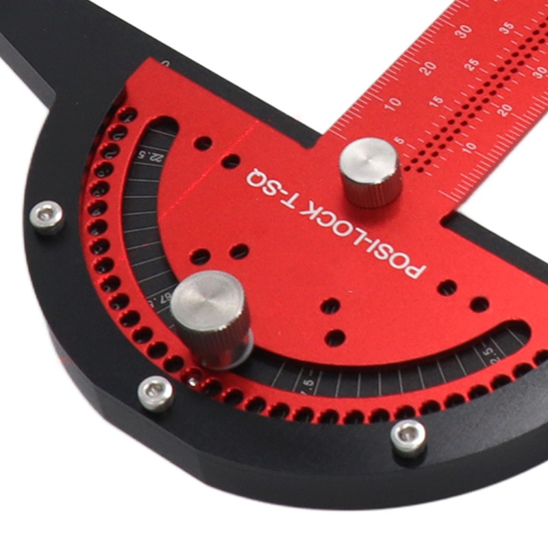 Woodworkers Edge Ruler Aluminum Alloy Red Black Adjustable Angle T