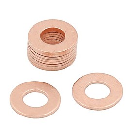 sourcing map 10 x 7 mm Inner Diameter Copper Washer Flat Seal Seal Ring