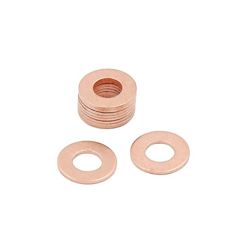 sourcing map 10 x 7 mm Inner Diameter Copper Washer