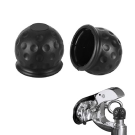 Ruayia Towing Hitch Cover Funny 2 Pieces, Cap Towing Hitch Protective Cap Set Rubber Trailer Ball Cover Ball Head Cover - Black