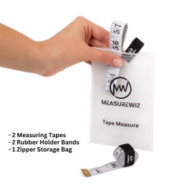 MeasureWiz Tape Measure - 60 Inch 150 cm Soft Fabric White Measuring Tape for Tailors Dressmakers and Sewing - Metric Waist and Body Measurements - Reusable Ziplock Bag Convenient Storage
