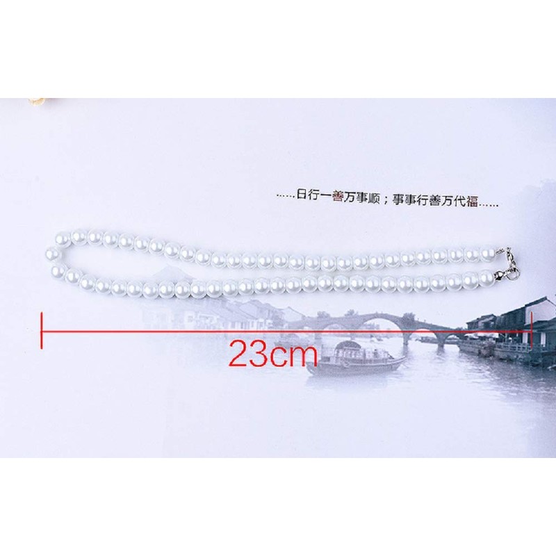 Weishu AAA Premium Round 10MM White Freshwater Pearl Necklace for