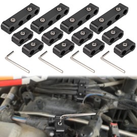 12pc Car Engine Spark Plug Wire Separator Divider Set for 8mm 9mm 10mm Spark Plug Wire Holder Clamp Ignition Wire Loom Divider Aluminum Alloy Wire Separators