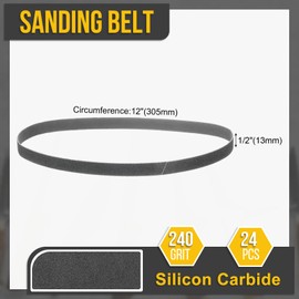 CoCud 1/2 x 12 Inch Sanding Belt, 24 Pcs 240 Grit Silicon Carbide Knife Sharpener Belts Work Sharpening for Belt Sander Knife Carving Tool Metal Working
