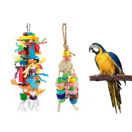 YFFSFDC Parakeet, Parrot Toy, For Birds, Stress Relief, Exercise, Large, Hanging Toy, Set of 2