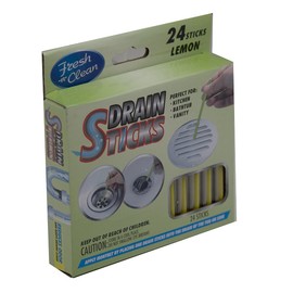Fresh & Clean Drain Sticks - Lemon - 24 Sticks, Yellow