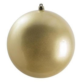 Vickerman 6" Plastic Ball Ornaments in Candy Champagne Gold (Set of 4)