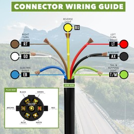 Ocio cordones Heavy Duty 7 way PLUG Inline Cable de remolque con resistente a la intemperie conector doble puntas, 4 ft