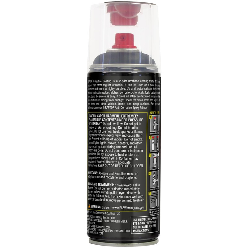Raptor Raptor 2K Bedliner Aerosol, Protective Coating, Spray-On Truck Bed