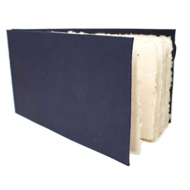 Artway Indigo - Cotton Rag Paper Sketchbook - Panoramic Landscape - 40 Pages/20 Sheets of 250gsm Medium Texture 100% Cotton Rag Paper - 100% Handmade White