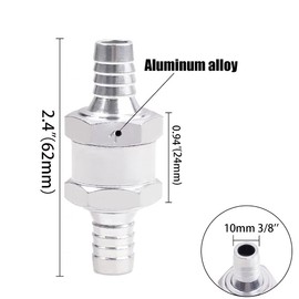 Joywayus 3/8" Fuel Non Return One Way Check Valve Petrol Diesel