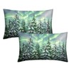 Kwlegh Winter Aurora Lumbar Pillow Covers 12x20 Set of 2