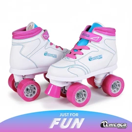 Chicago Skates Sidewalk Roller Skates – Durable, Top Performance Indoor/Outdoor Use Skate Shoes for Girls & Boys, High-Top Boot Safety Youth Quad Skates, 60mm PU Wheels, Adjustable Chassis & Trucks