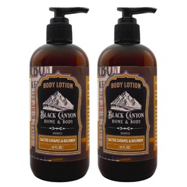 Black Canyon Salted Caramel & Bourbon Scented Body Lotion with Lanolin and Jojoba Oil, 12 Oz (2 Pack)