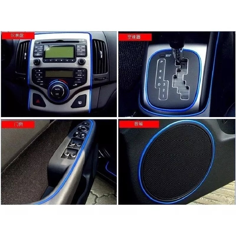 TechMel Banda Moldura De Carro Personaliza Para Interiores Azul 5m