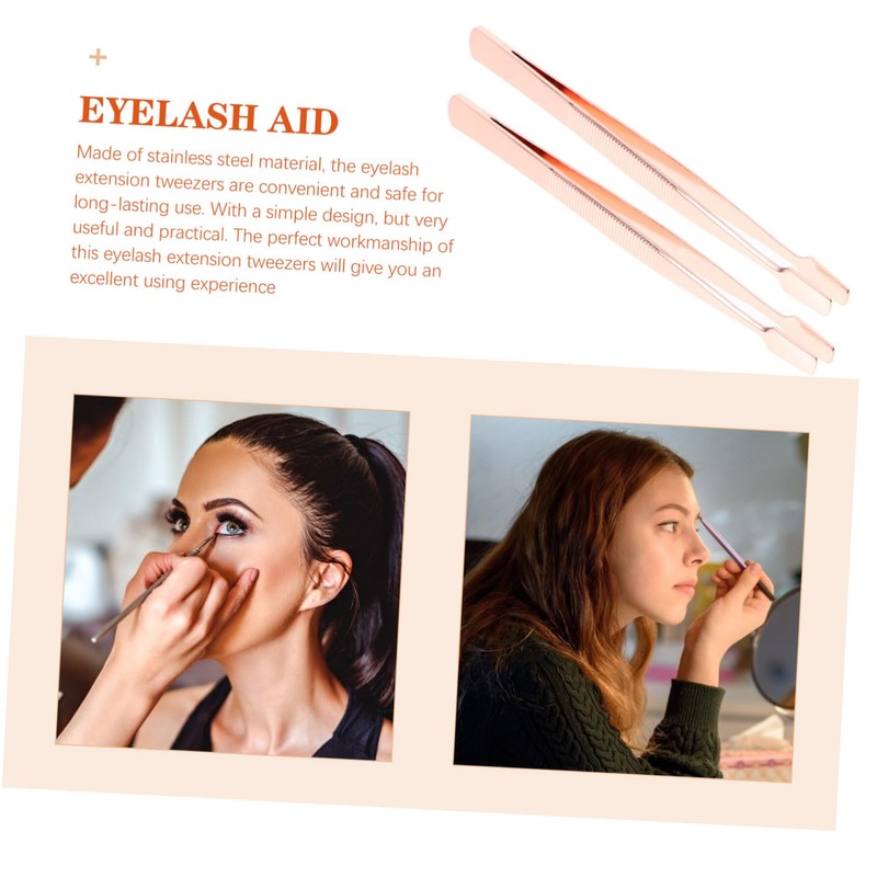 Gatuida 4 pcs Stainless Steel Eyelash Extension Tweezers Ergonomic Design